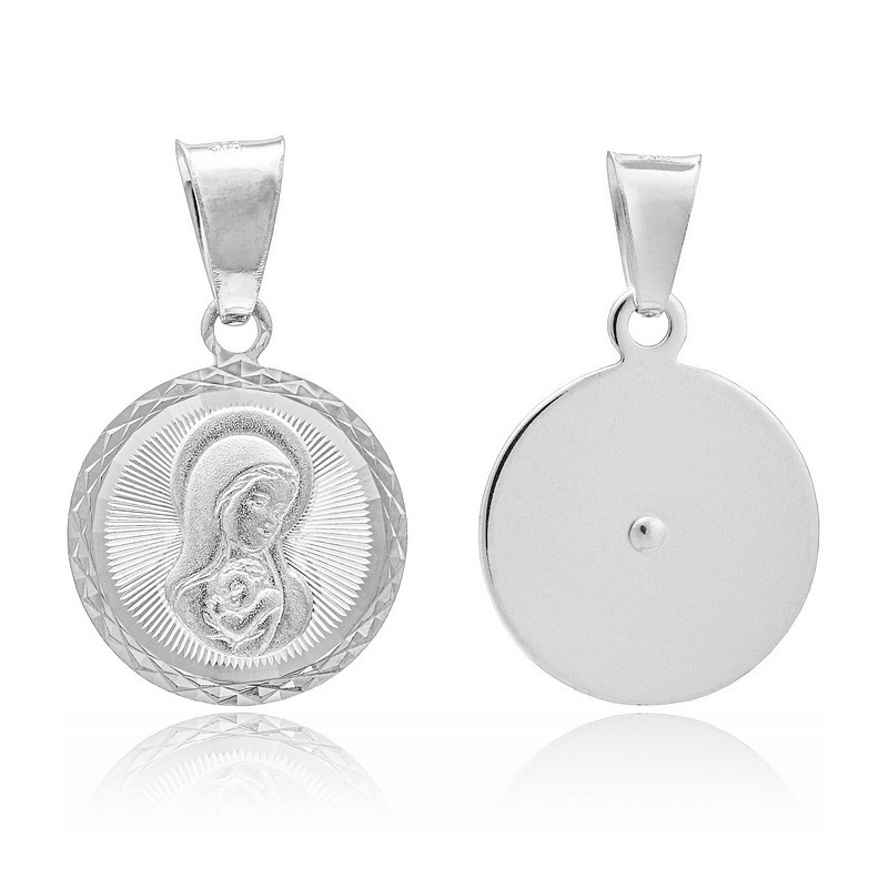 SREBRNY MEDALIK MATKA BOSKA KARMIĄCA SREBRO PRÓBY 925