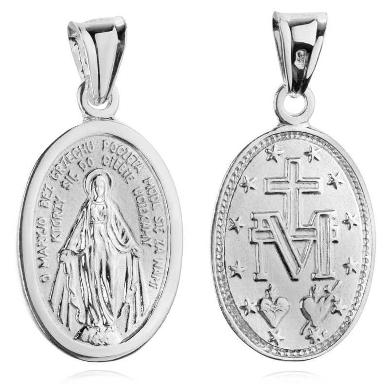 SREBRNY MEDALIK DO ŁAŃCUSZKA CUDOWNA MATKA BOSKA NIEPOKALANA SREBRO 925