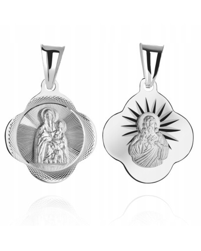 MEDALIK SREBRNY MATKA BOSKA ŚNIEŻNA ŚWIĘTA SREBRO 925