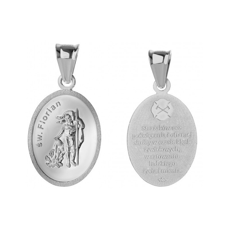 SREBRNY MEDALIK  ŚWIĘTY FLORIAN SREBRO PRÓBY 925