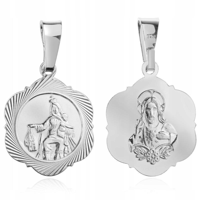 SZKAPLERZ SREBRNY MEDALIK MATKA BOSKA SZKAPLERZNA SREBRO 925