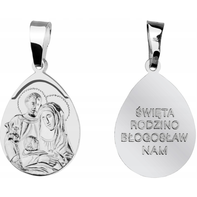 SREBRNY MEDALIK ŚWIĘTA RODZINA BŁOGOSŁAW NAM PR. 925
