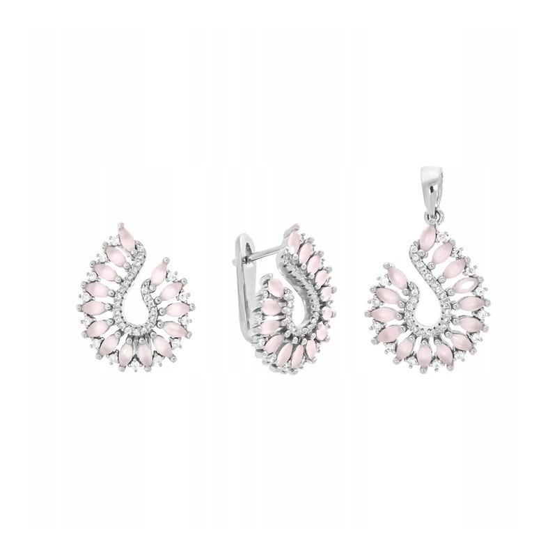 Komplet srebrny kolczyki + zawieszka angielskie 925