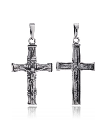 SREBRNY KRZYŻYK OSKYDOWANY Z WIZRUNKIEM PANA JEZUSA 925