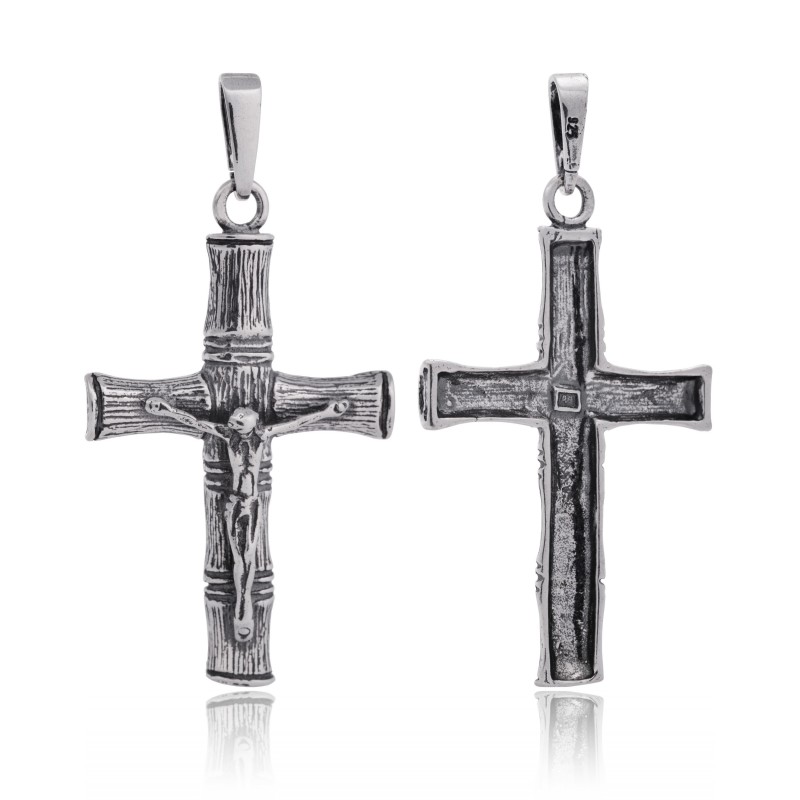 SREBRNY KRZYŻYK OSKYDOWANY Z WIZRUNKIEM PANA JEZUSA 925