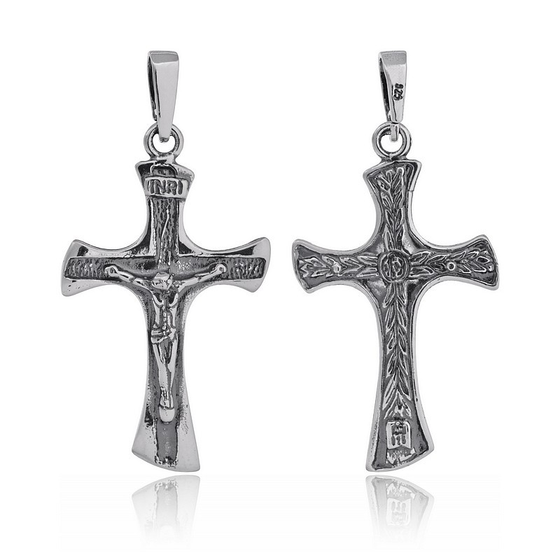 SREBRNY OKSYDOWANY KRZYŻYK Z WIZERUNKIEM PANA JEZUSA 925