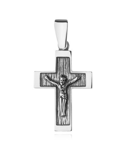 SREBRNY KRZYŻYK OKSYDOWANY Z WIZERUNKIEM PANA JEZUSA 925