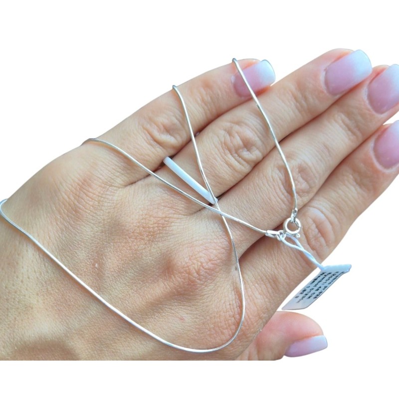 Srebrny damski łańcuszek żyłka linka 38-55 cm 0,7 mm 925