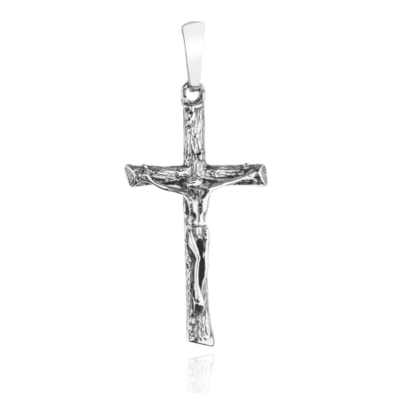 SREBRNY KRZYŻYK OKSYDOWANY Z WIZERUNKIEM PANA JEZUSA 925