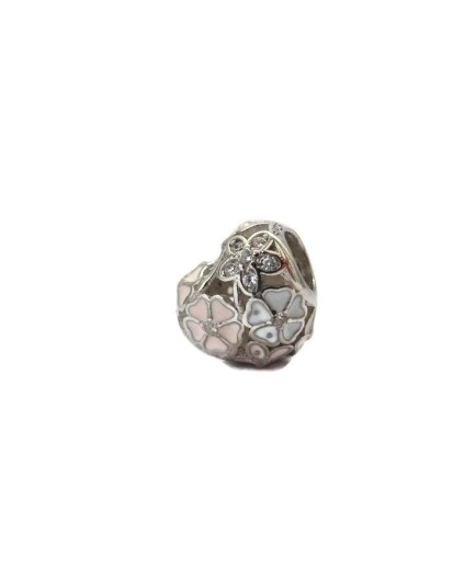 Srebrna zawieszka srebrny wisiorek charms beads serduszko 925