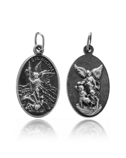 SREBRNY MEDALIK OKSYDOWANY ŚWIĘTY MICHAŁ ARCHANIOŁ SREBRO 925
