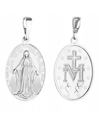 SREBRNY  MEDALIK  CUDOWNA MATKA BOSKA NIEPOKALANA SREBRO 925