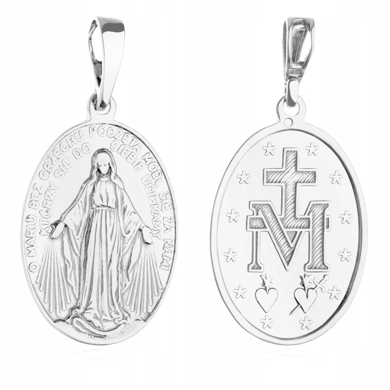 SREBRNY  MEDALIK  CUDOWNA MATKA BOSKA NIEPOKALANA SREBRO 925