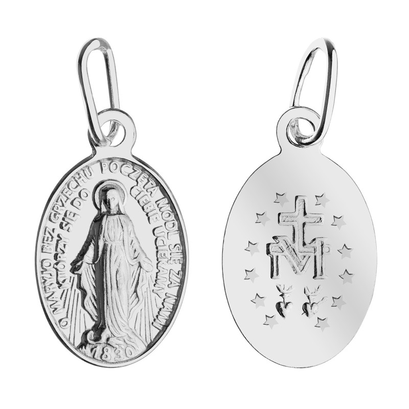 SREBRNY MEDALK CUDOWNA MATKA BOSKA NIEPOKALANA SREBRO 925 MINI