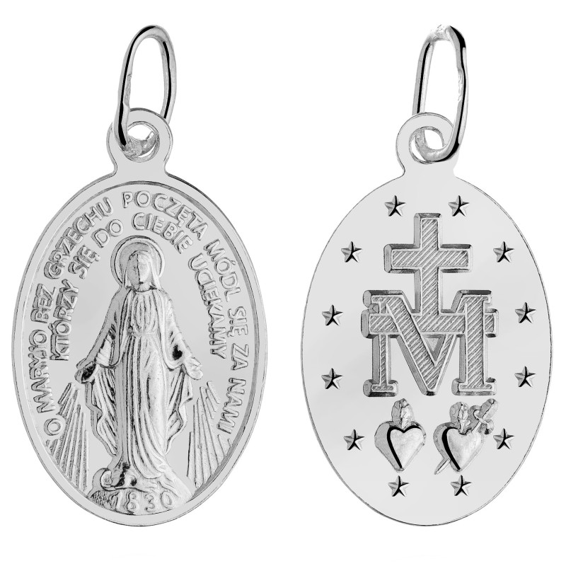 SREBRNY MEDALIK MATKA BOSKA NIEPOKALANA SREBRO 925 MAŁY