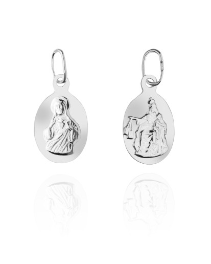 SREBRNY MEDALIK DO ŁAŃCUSZKA MATKA BOSKA SZKAPLERZNA 925 MAŁY