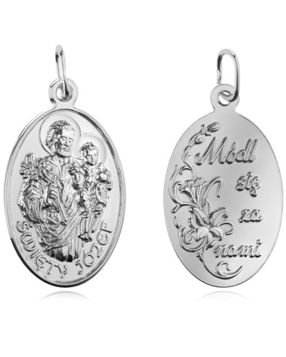 MEDALIK SREBRNY ŚWIĘTY JÓZEF Z NAZARETU SREBRO 925
