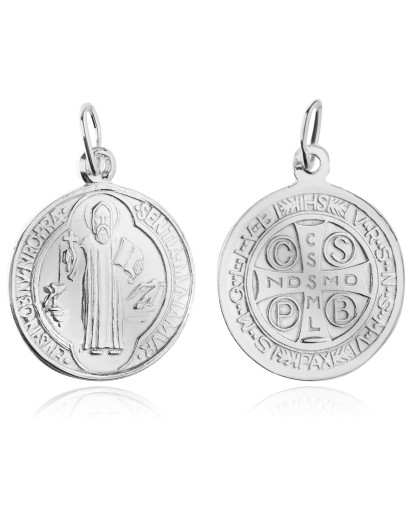 SREBRNY MEDALIK DO ŁAŃCUSZKA ŚWIETY BENEDYKT MAŁY SREBRO 925