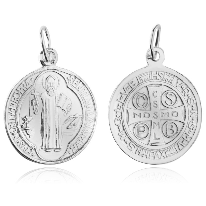 SREBRNY MEDALIK DO ŁAŃCUSZKA ŚWIETY BENEDYKT MAŁY SREBRO 925