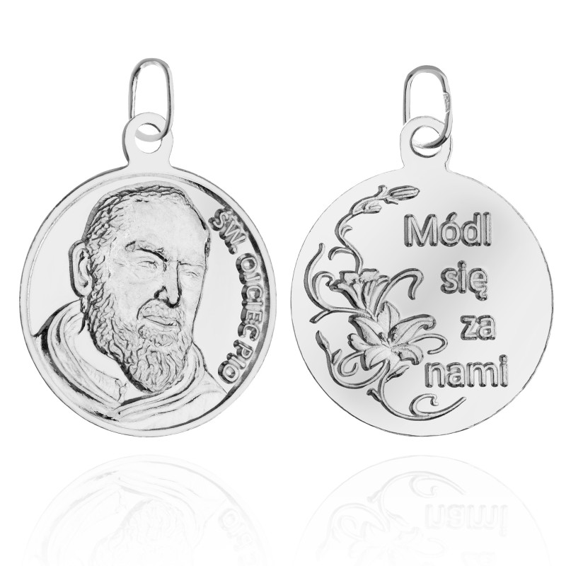 SREBRNY MEDALIK ŚW ŚWIĘTY OJCIEC PIO DUŻY SREBRO 925