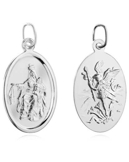 SREBRNY MEDALIK MATKA BOSKA SZKAPLERZNA OTWARTE SERCE PANA JEZUSA 925