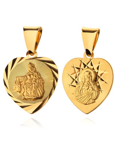 Srebrny pozłacany medalik Matka Boska Szkaplerzna 925