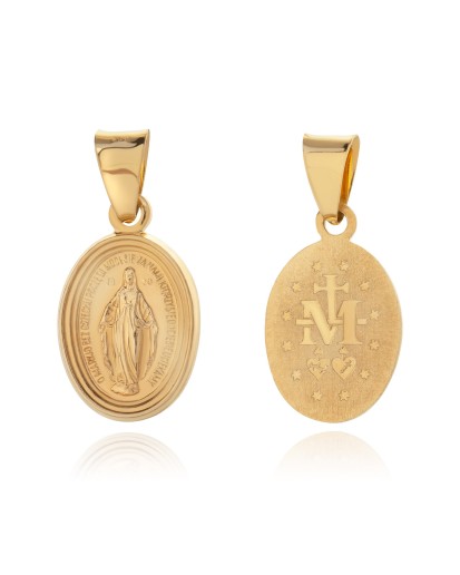 SREBRNY POZŁACANY MEDALIK CUDOWNA MATKA BOSKA NIEPOKALANA SREBRO 925