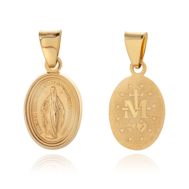 SREBRNY POZŁACANY MEDALIK CUDOWNA MATKA BOSKA NIEPOKALANA SREBRO 925