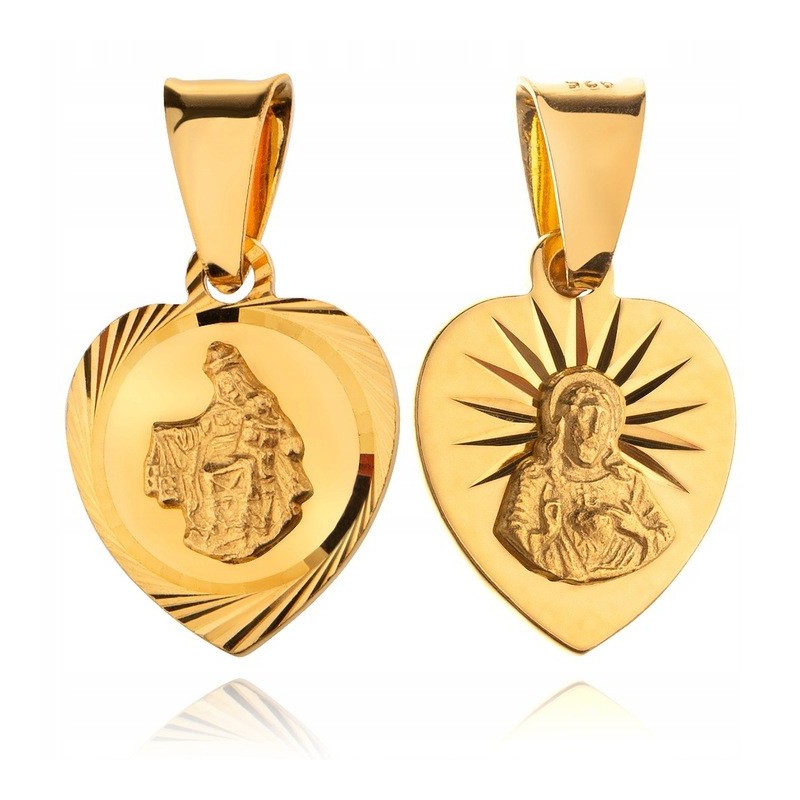 Srebrny pozłacany medalik Matka Boska Szkaplerzna złoty 925