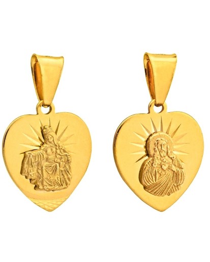 Srebrny pozłacany medalik Matka Boska Szkaplerzna srebro 925