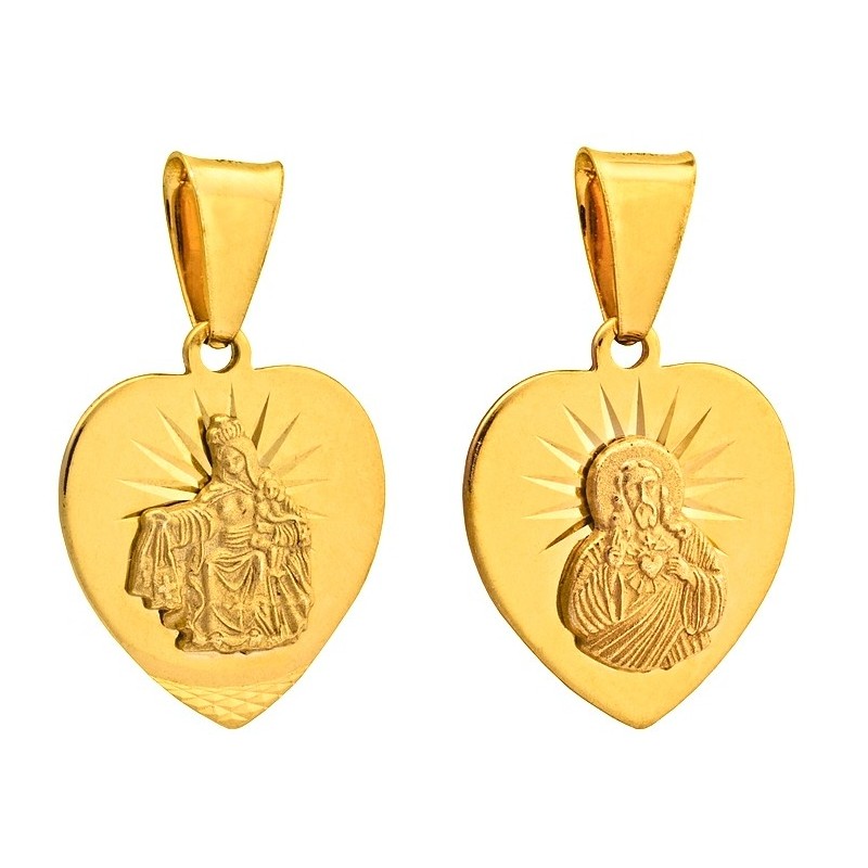 Srebrny pozłacany medalik Matka Boska Szkaplerzna srebro 925