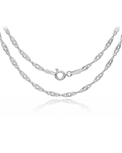 Srebrny damski łańcuszek singapur 45-65 cm 2,3 mm 925