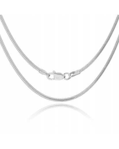 Srebrny damski łańcuszek żmijka 45-60 cm 2,40 mm 925