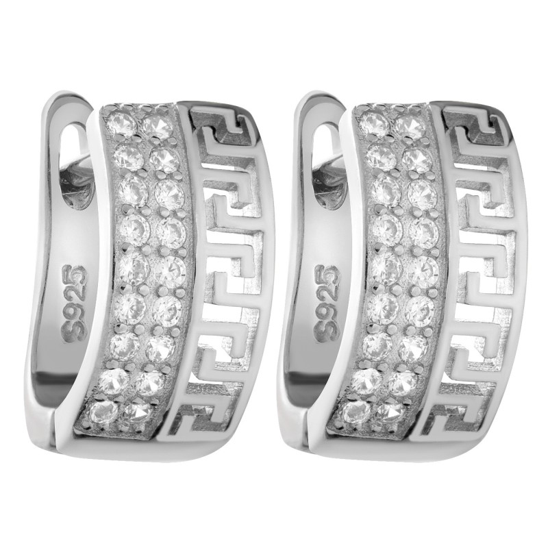 SREBRNE KOLCZYKI DAMSKE GRECKIE CYRKONIA ANGIELSKIE 925