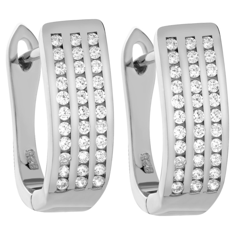 SREBRNE KOLCZYKI DAMSKIE PRZECINKI CYRKONIA SREBRO 925