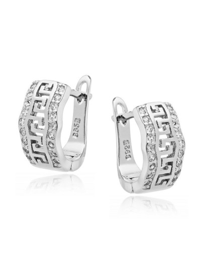 SREBRNE DAMSKIE KOLCZYKI GRECKIE CYRKONIE ANGIELSKIE 925