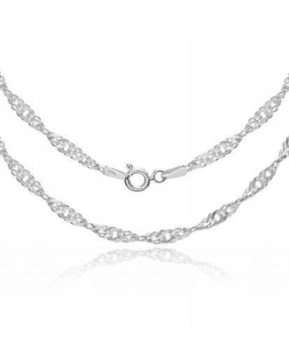 Srebrny damski łańcuszek singapur 60 cm 3,0 mm 925