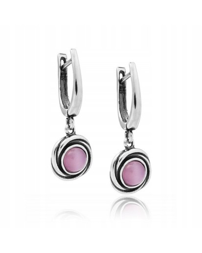 SREBRNE OKSYDOWANE KOLCZYKI DAMSKIE WISZĄCE ANGIELSKIE 925