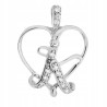 Wisiorek srebrny zawieszka literka K serce cyrkonie 925
