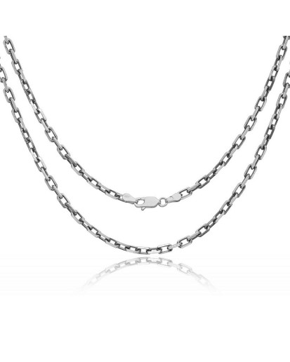 Srebrny męski oksydowany łańcuszek 50 cm  ankier szer. 3,6 mm 925