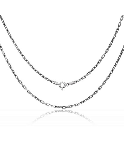 Srebrny męski oksydowany łańcuszek ankier  2,4 mm 925