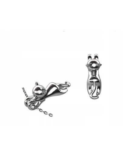 SREBRNA ZAWIESZKA DAMSKA KOT KOTEK WISIOREK SREBRO PRÓBY 925