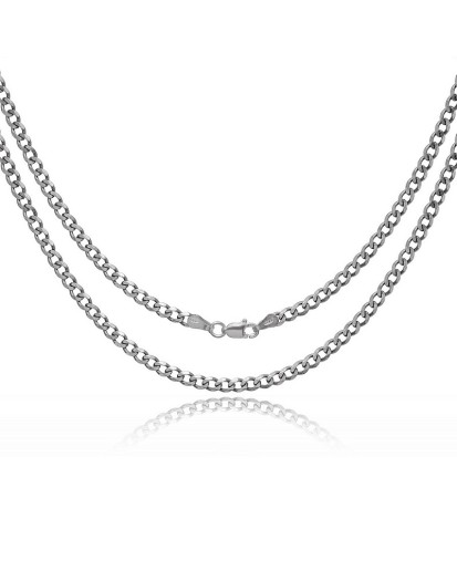 Srebrny oksydowany męski łańcuszek pancerka 3,1 mm 925