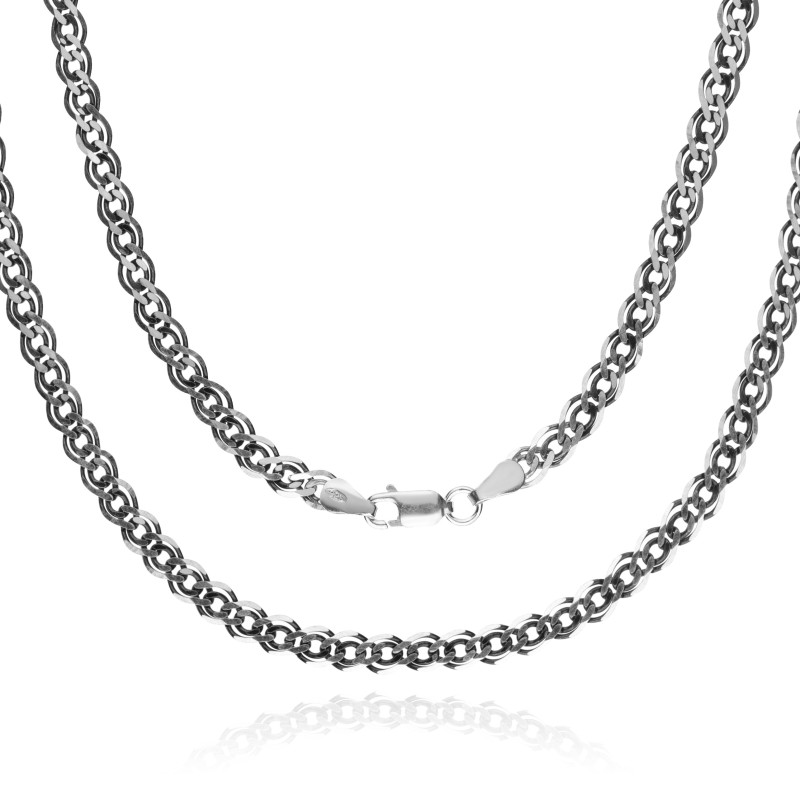 Srebrny oksydowany męski łańcuszek nonna 4,20 mm 925