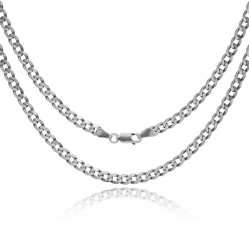 Srebrny oksydowany męski łańcuszek pancerka 4,20 mm 925