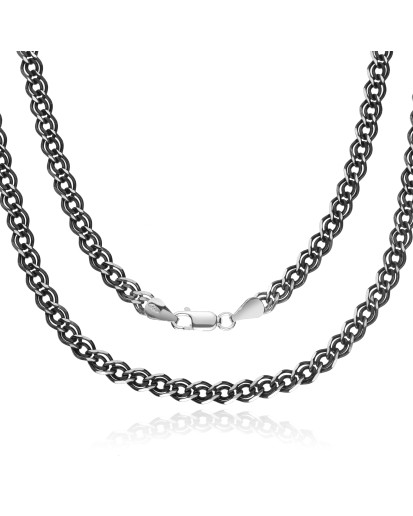 Srebrny oksydowany męski łańcuszek nonna 4,9 mm 925