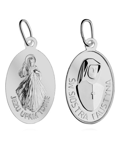 SREBRNY MEDALIK ŚWIĘTA SIOSTRA FAUSTYNA SREBRO PRÓBY 925