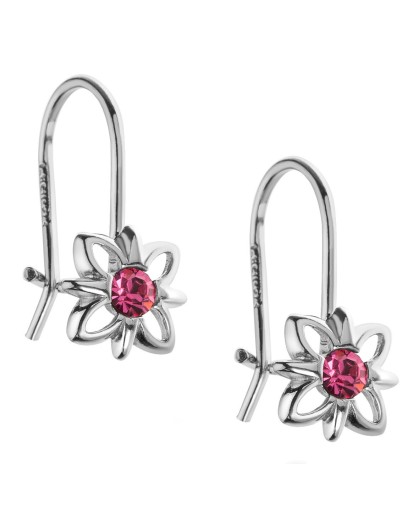 Srebrne kolczyki dla dziewczynki wiszące z cyrkonią 925