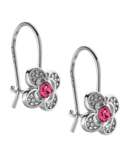 Srebrne kolczyki dla dziewczynki wiszące z cyrkonią 925