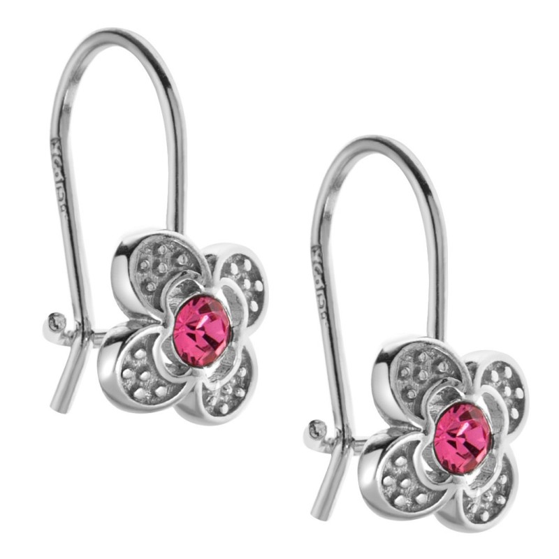 Srebrne kolczyki dla dziewczynki wiszące z cyrkonią 925